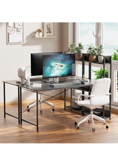 110*60cm Computer Desk with 4 Tier Shelves for Home Office Writing Study Table with Bookshelf Multipurpose Industrial Wood Desk Workstation with Metal Frame for PC Laptop - pzsku/ZA5CA6195694626DF9696Z/45/_/1713256470/e5748a84-c1e1-4ba4-961d-4785fb56f21d