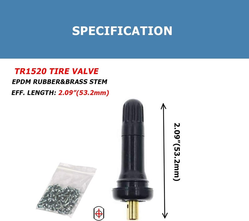 EZISOE 50 Pcs Tire TPMS 20008 Pressure Monitoring System Sensor Explosion-Proof Snap in Tire Valve Stems - Image 5