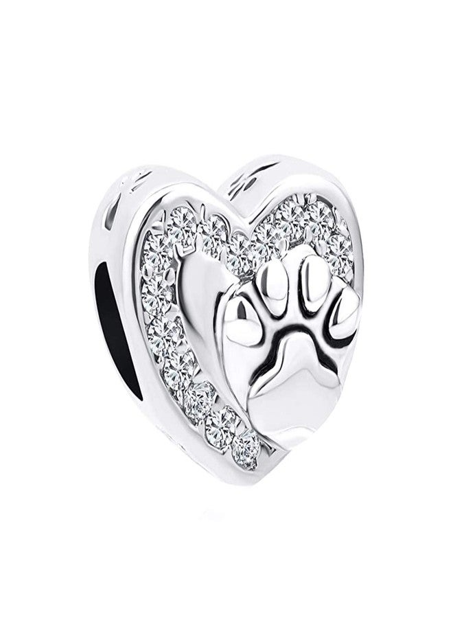 MiiFort Dog Cat Love Heart Paw Print Charm fits Pandora Charms Bracelets Pets Women Daughter Animal Lover - Image 1