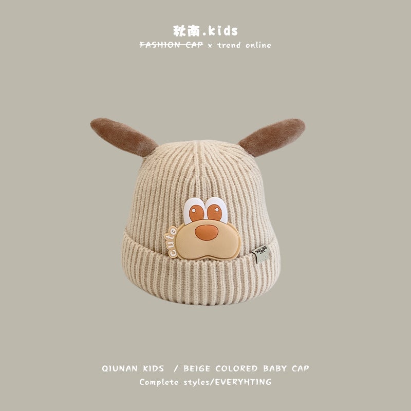Korean Baby Winter Hat 2024 Knitted Puppy 42-50cm (recommended for 8 months to 3 years old) 