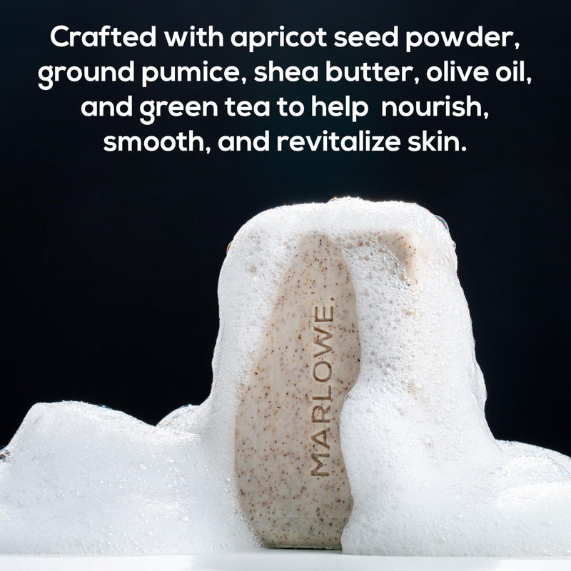 MARLOWE. No. 102 Body Scrub Soap 7 oz (3 Bars), Oud Wood, Exfoliating Soap Bar with Shea Butter, Olive Oil & Green Tea Extracts, Cleanses, Smooths & Revitalizes Skin, Earthy & Smoky Scent - Image 2