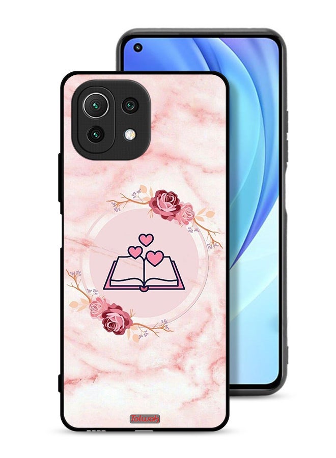 Tolwak Xiaomi Mi 11 Lite Protective Case Cover Three Hearts On Book Artwork - Image 1