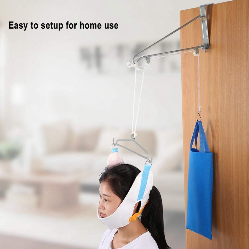 Cervical Traction Device: Adjustable Straps, Tool-Free Door Mount, Foam Neck Support - Portable Neck Stretcher for Home Travel Neck Pain Relief Spinal Alignment - Image 3
