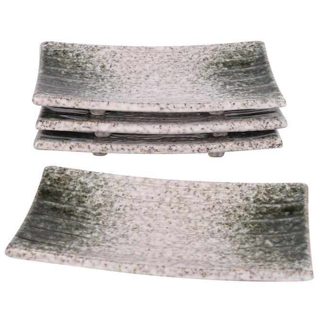 JAPANESE SUSHI PLATES85INCH CERAMIC SUSHI PLATESASHIMI PLATE FOR RESTAURANT AND SUSHI BARSET OF 4EMERALD GREEN