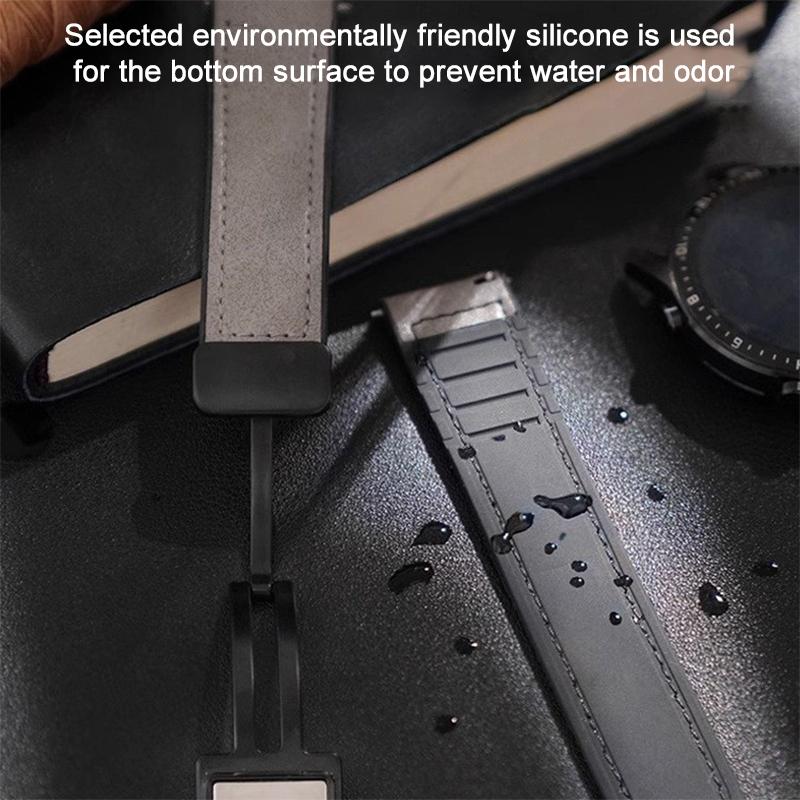 erorex For Huawei Watch D2 Crazy Horse Pattern Silicone  Magnetic Buckle Watch Band(Army Green) - Image 5