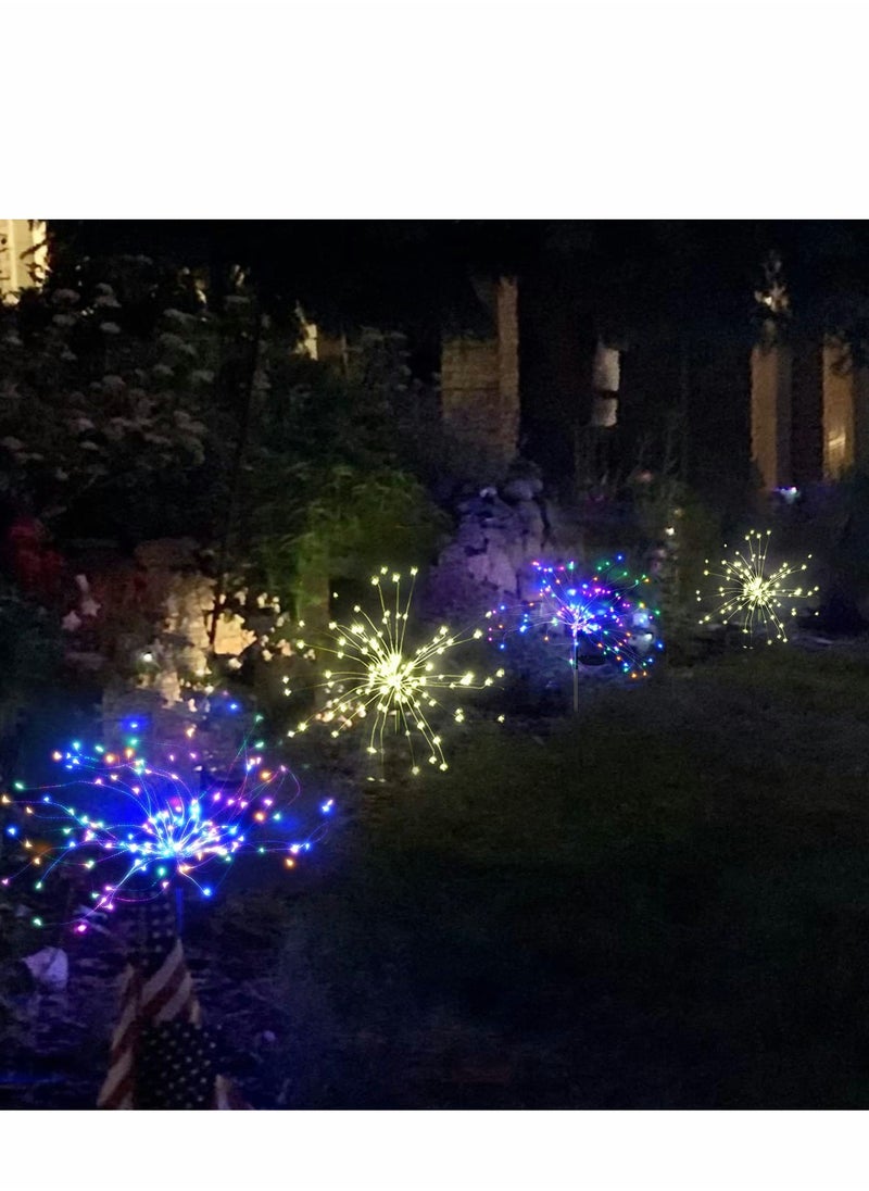 Excefore Solar Garden Lights, 90LED Outdoor Waterproof 2 Flash Modes 50 Copper Wire String, Firework Stake Starburst Fairy Light, DIY Flowers Trees, for Garden, Patio, Yard, Flowerbed, Parties (Colorful)  - Image 5