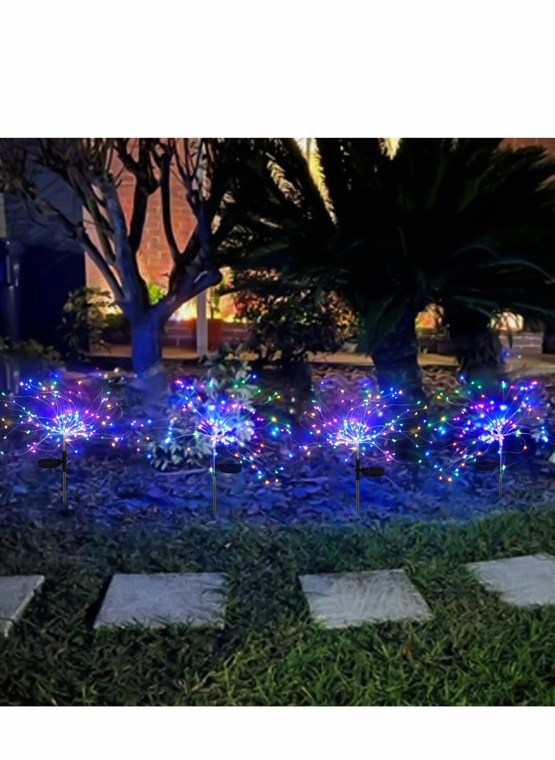 Excefore Solar Garden Lights, 90LED Outdoor Waterproof 2 Flash Modes 50 Copper Wire String, Firework Stake Starburst Fairy Light, DIY Flowers Trees, for Garden, Patio, Yard, Flowerbed, Parties (Colorful)  - Image 3