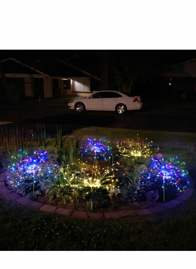 Excefore Solar Garden Lights, 90LED Outdoor Waterproof 2 Flash Modes 50 Copper Wire String, Firework Stake Starburst Fairy Light, DIY Flowers Trees, for Garden, Patio, Yard, Flowerbed, Parties (Colorful)  - Image 4