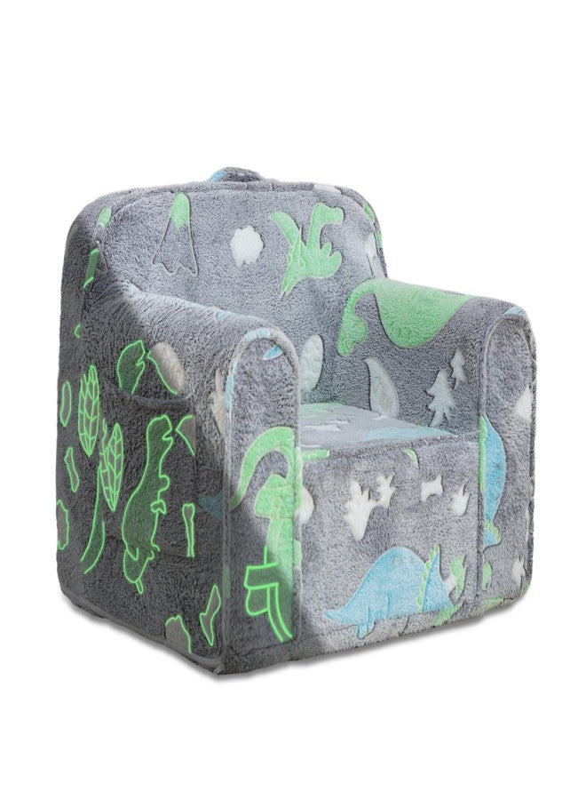 Kisdsa Comfy Toddler Chair,Kids Foam Chair,Kids Armchair Toddler Couch Baby Kids Sofa Reading Chair with Glow in The Dark(Glow Dino) - Image 1