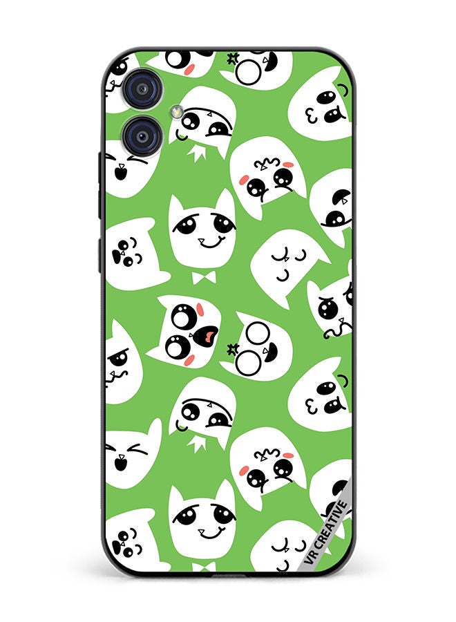 VR CREATIVE Protective Case Cover For Samsung Galaxy M04/F04 Doodle Cat Emoticons Design Multicolour - Image 1