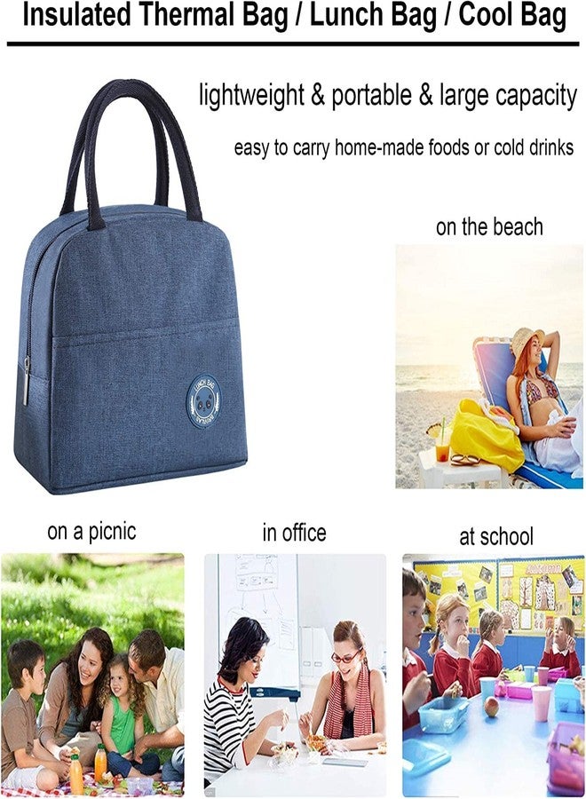 ACUDY Insulated Lunch Bag for Office, College & School – Travel Tiffin Storage Bag – Regular Size, Leakproof & Durable (Blue) - Image 5