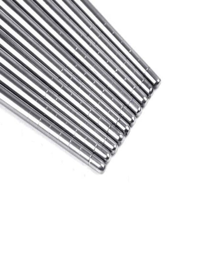RIANZ Twisted Spiral Metal Stainless Steel Reusable Chopsticks (10 Pairs) - Image 5