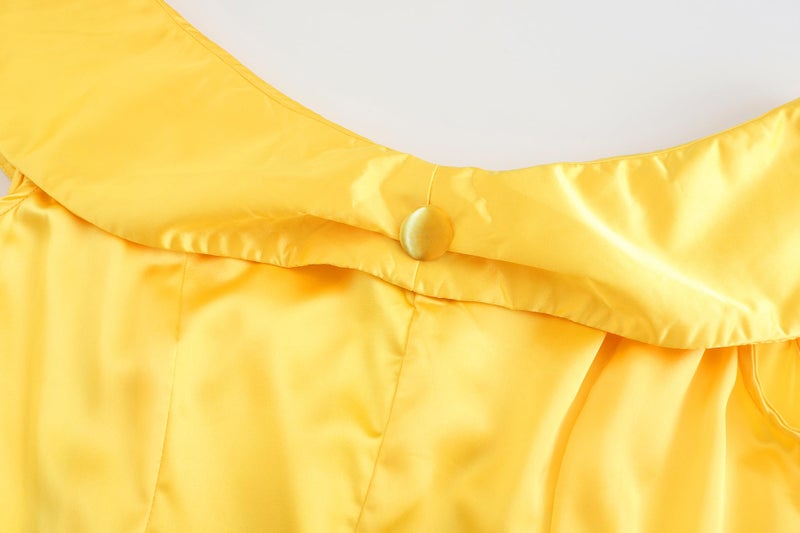 Akokvlar Yellow Princess Costume for Women Adult Halloween Party Dress (Yellow, X-Large) - Image 2