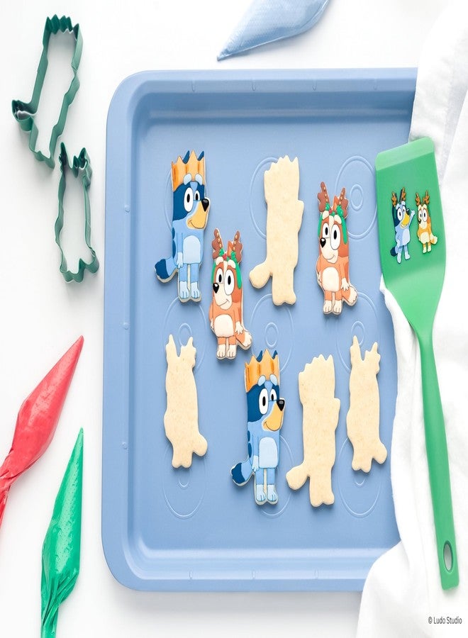 Handstand Kitchen Bluey Holiday Baking Set with Bluey and Bingo Cookie Cutters, Rolling Pin, Spatula and Flipper - Image 2
