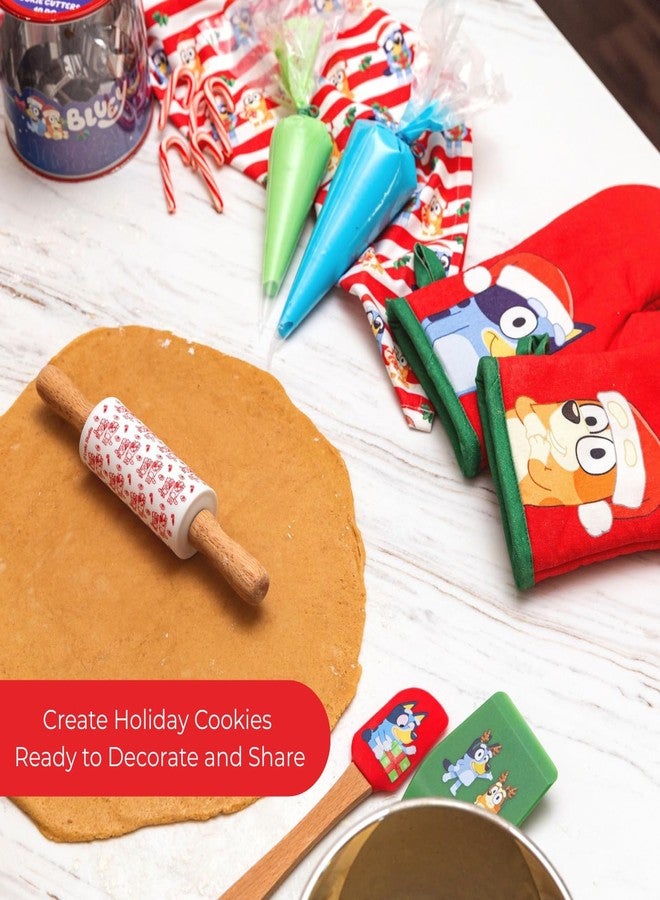 Handstand Kitchen Bluey Holiday Baking Set with Bluey and Bingo Cookie Cutters, Rolling Pin, Spatula and Flipper - Image 4