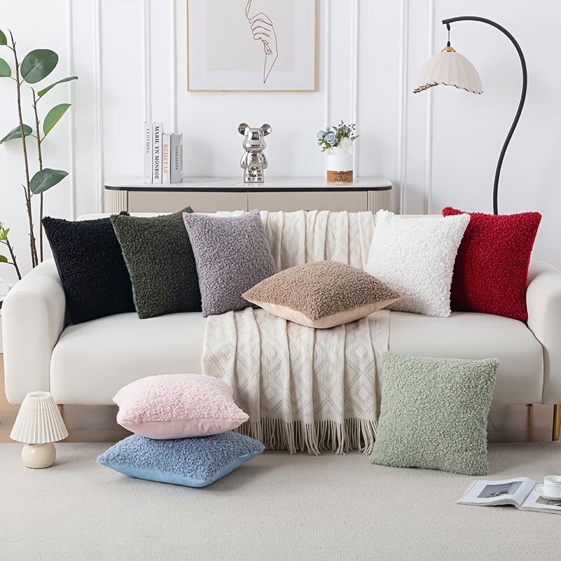 1 قطعة وسادة قطيفة ناعمة باللون الوردي على شكل خروف، قابلة للغسيل في الغسالة، بسّارة جانبية، مريحة لتزيين المنزل في جميع الفصول، إضافة مميزة لغرفة النوم، قماش أنيق ومتين للتصميم الداخلي، مقاس 11.81 × 19.69 بوصة. - Image 4