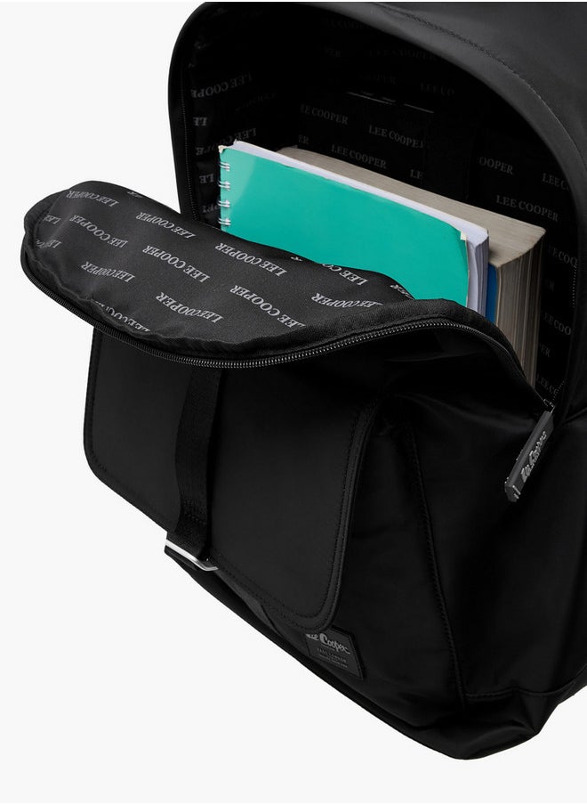 Solid Backpack with Zip Closure and Adjustable Strap - 12x30x45 cm