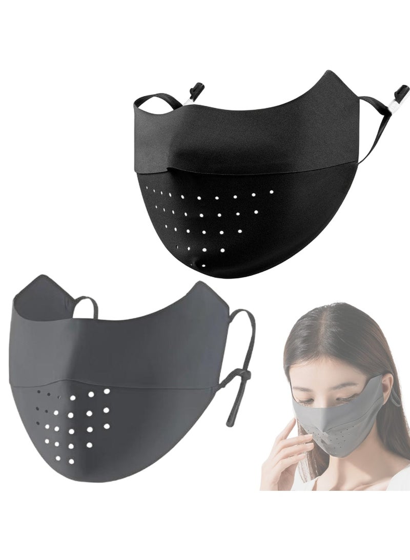 CMGTYYD. قناع وجه للحماية من أشعة الشمس فوق البنفسجية، قطعتان من قناع الوقاية من أشعة الشمس بعامل حماية من أشعة الشمس 50+، قناع حماية من أشعة الشمس قابل للتنفس، غطاء وجه قابل للغسل للنساء في الهواء الطلق - Image 1