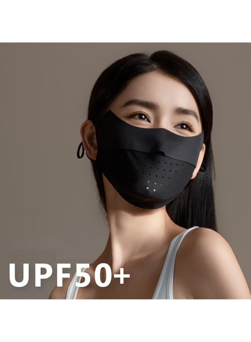 CMGTYYD. قناع وجه للحماية من أشعة الشمس فوق البنفسجية، قطعتان من قناع الوقاية من أشعة الشمس بعامل حماية من أشعة الشمس 50+، قناع حماية من أشعة الشمس قابل للتنفس، غطاء وجه قابل للغسل للنساء في الهواء الطلق - Image 3