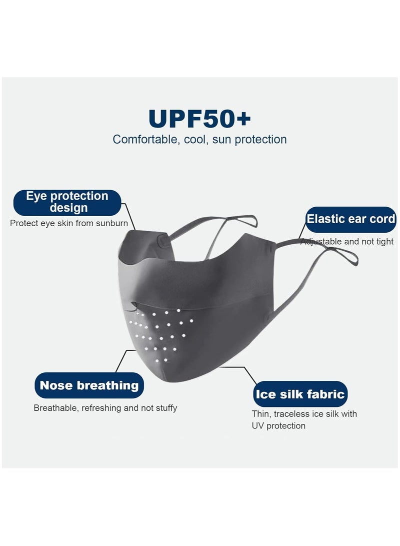 CMGTYYD. قناع وجه للحماية من أشعة الشمس فوق البنفسجية، قطعتان من قناع الوقاية من أشعة الشمس بعامل حماية من أشعة الشمس 50+، قناع حماية من أشعة الشمس قابل للتنفس، غطاء وجه قابل للغسل للنساء في الهواء الطلق - Image 5
