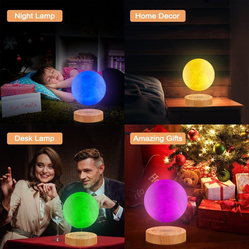 VGAzer Levitating Moon Lamp 16 Colors  20 Modes Magnetic Floating Moon Lamp Night Light Unique Christmas Gifts for Father Mother Kids Lovers - Image 5