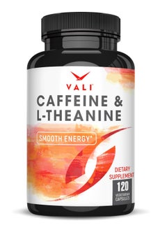 VALI Caffeine 50mg & L Theanine 100mg Nootropic Brain Booster Cognitive Support Stack & Focused Clarity. 120 Capsules 4 months supply  - Image 1