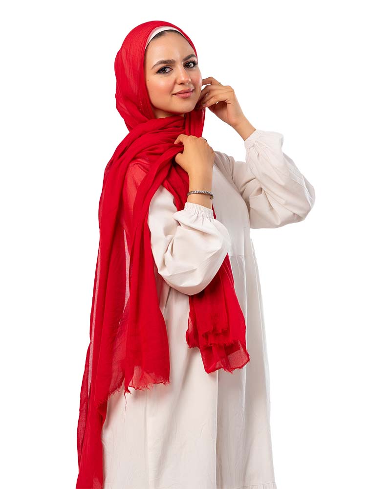 كايان طرحة سادة خفيف قطن بتصميم مميز - متعدد الألوان - Image 2