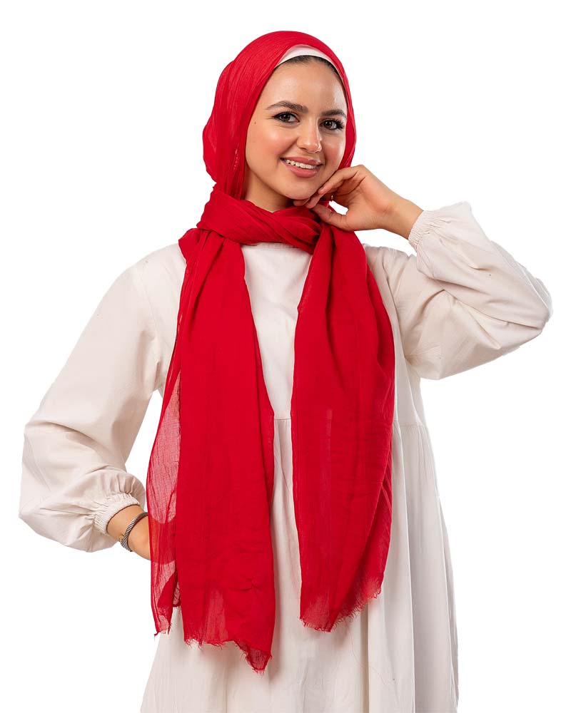 كايان طرحة سادة خفيف قطن بتصميم مميز - متعدد الألوان - Image 3