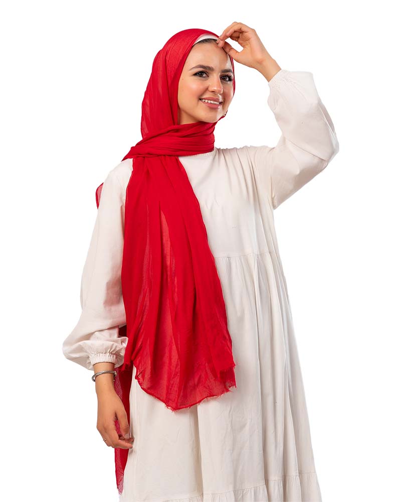 كايان طرحة سادة خفيف قطن بتصميم مميز - متعدد الألوان - Image 1