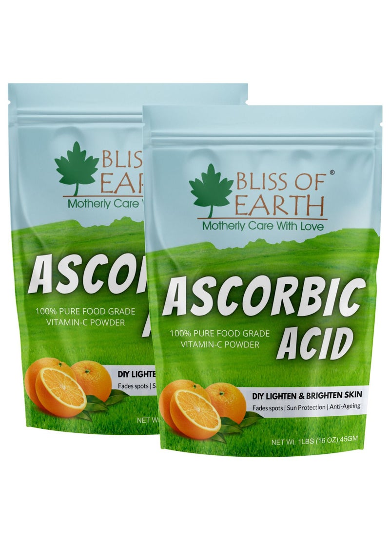 BLISS OF EARTH Ascorbic Acid Powder, Pure Food Grade Vitamin C Rich Powder, 2X453g - Image 1