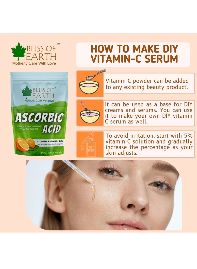 BLISS OF EARTH Ascorbic Acid Powder, Pure Food Grade Vitamin C Rich Powder, 2X453g - Image 3