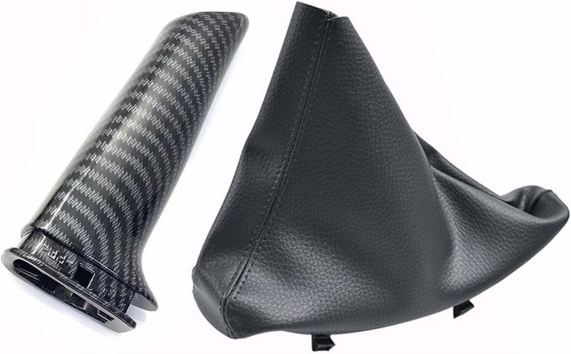 Right Hand Drive Black Carbon Look Handbrake Boot For BMW 3 Series E90 E91 E92 E93 2005 2011 - Image 1