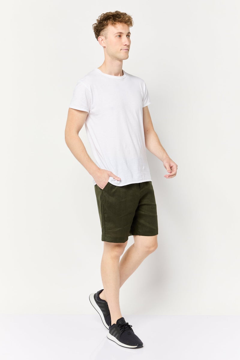 Celio Men Solid Chino Shorts, Olive - Image 2