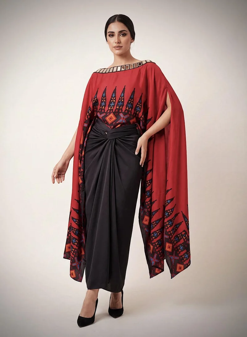 ECSTACY Drape skirt set