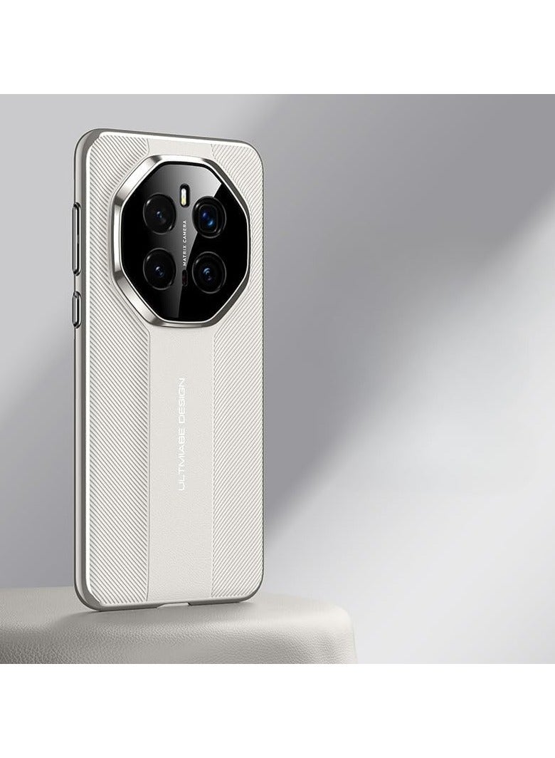 general Case Compatible Honor Magic 7 Pro Case, Deluxe Vegan Leather Case PC Frame Camera Lens Protection Fingerprint Resistant Drop Protective Shockproof Case