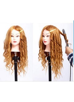 Ritzkart 2 In1 Human Hair Cutting/Curling/Makeup Dummy For Practise, Brown,  - Image 1