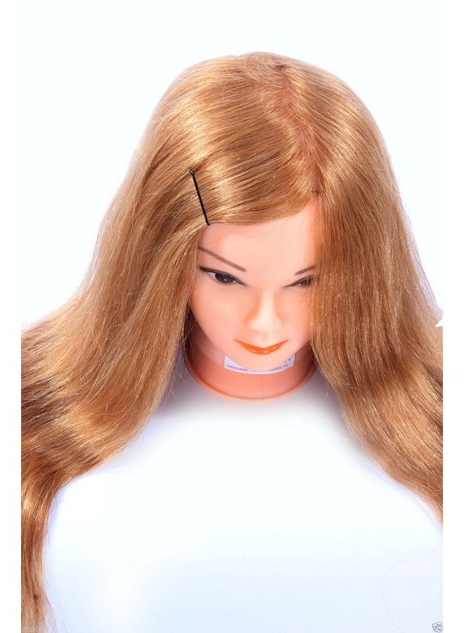 Ritzkart 2 In1 Human Hair Cutting/Curling/Makeup Dummy For Practise, Brown, - Image 3