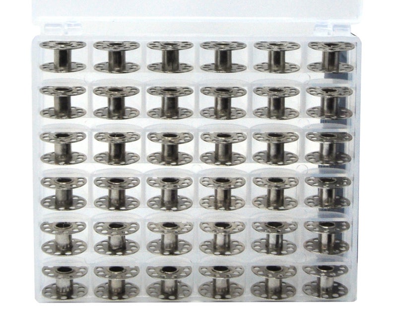 Mandala Crafts Empty SA156 Bobbins for Brother Sewing Machine, 36 Metal Class 15j Bobbins Compatible with Singer, Kenmore, Bernina, Janome, Elna - Image 4