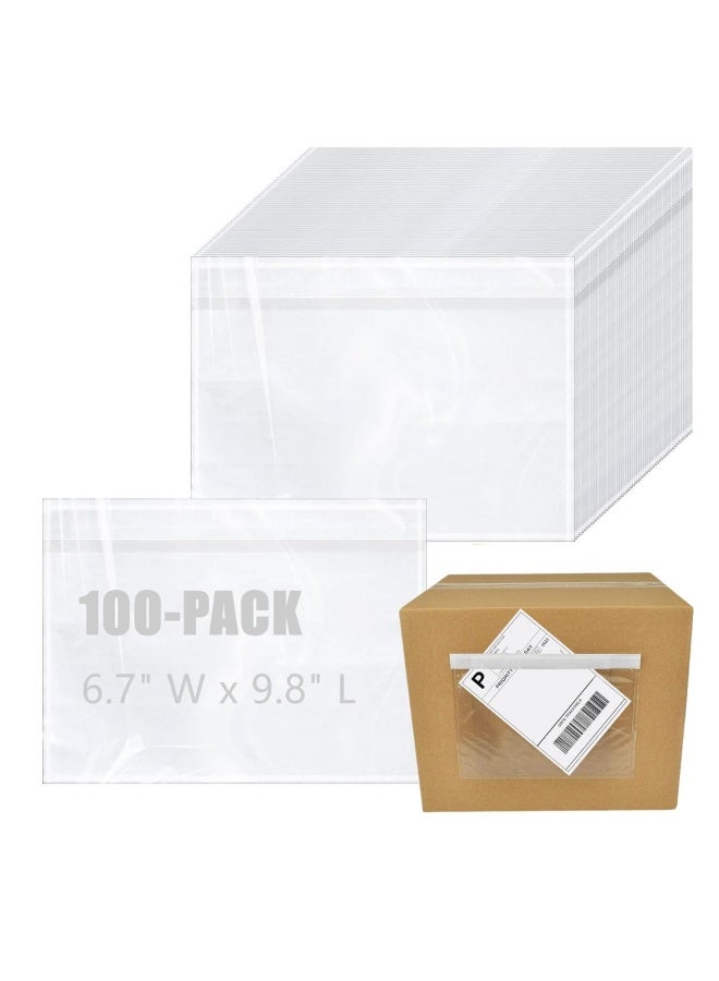 Generic Shipping Label Sleeves 100Pcs, 7" x 10" Inches - Packing Slip Envelope Pouches with Self-Adhesive Peel & Seal, Clear Packing List Envelopes, Waterproof Mailing List Holder for Invoice Documents Labels  - Image 1