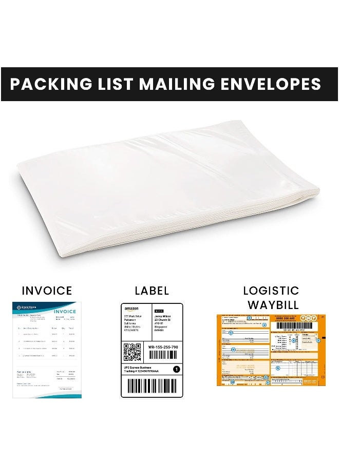 Generic Shipping Label Sleeves 100Pcs, 7" x 10" Inches - Packing Slip Envelope Pouches with Self-Adhesive Peel & Seal, Clear Packing List Envelopes, Waterproof Mailing List Holder for Invoice Documents Labels  - Image 3