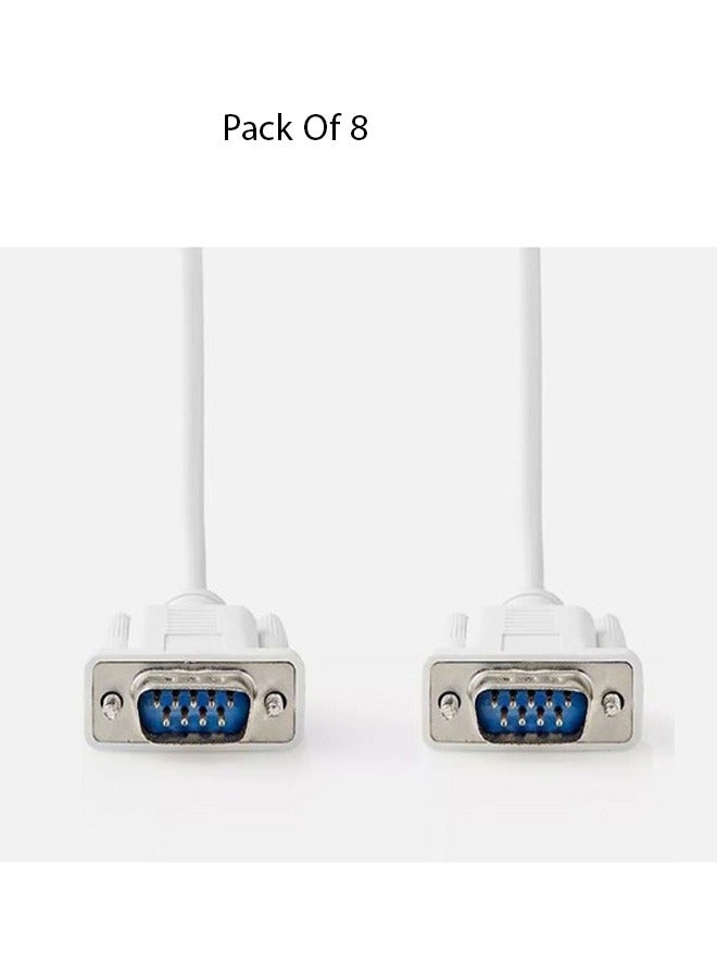 Taimi Pack Of 8 VGA Male To Male Cable 3m White - Image 1