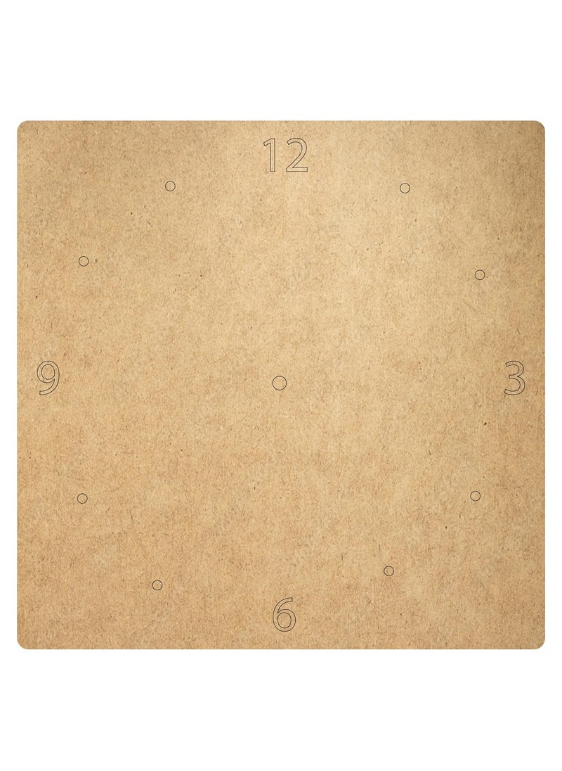 SWAGSTATION - SWAGSTATION MDF Cutouts for Art and Craft with Smooth SurfaceMDF Board Suitable for DecoupageResin ArtPyrographyMandala ArtMDF Board Painting Kit12 Inch Clock Base1 Pc Square Clock Base - Image 1
