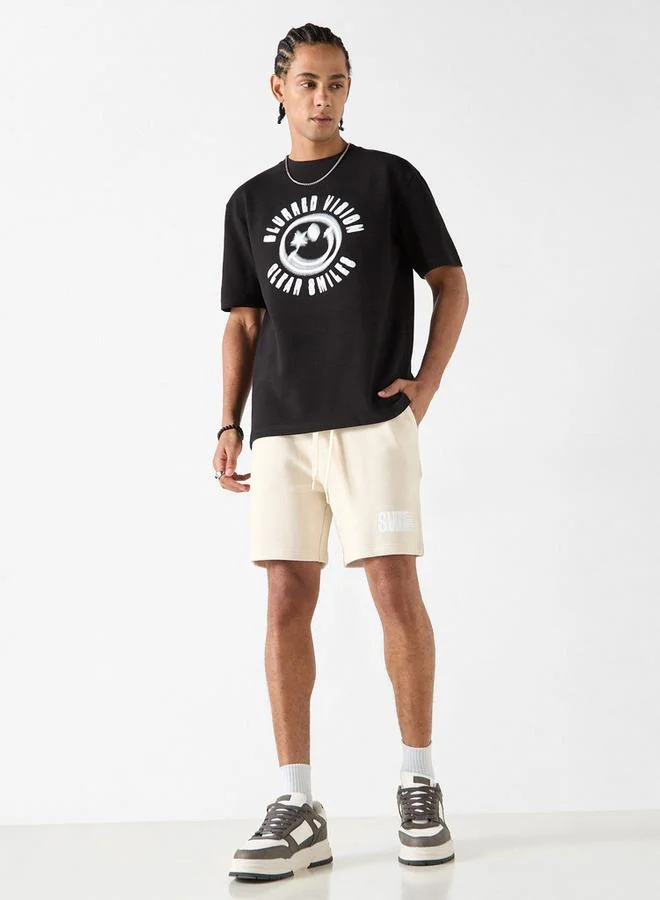 SP Characters SmileyWorld Detail Regular Fit Shorts with Drawstring Closure