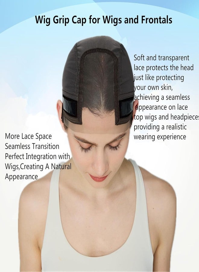 Xiushumyi Wig Cap Lace Wig Grip Cap for Keeping Wigs in Place Wig Cap with Grip Band Make Your Wigs Glue Free Non-Slip Wig Caps for Women (Brown, M) - Image 3
