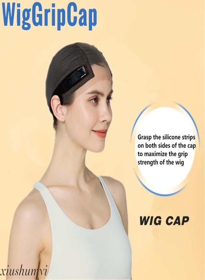 Xiushumyi Wig Cap Lace Wig Grip Cap for Keeping Wigs in Place Wig Cap with Grip Band Make Your Wigs Glue Free Non-Slip Wig Caps for Women (Brown, M) - Image 4