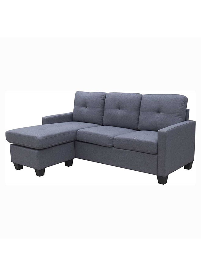 DANUBE HOME Cuddler 3 Seater Reversible Fabric Corner Sofa Modern Design Three Seat Sofas Comfortable Living Room Furniture L 196 x W 132 x H 87 cm Grey  - Image 2