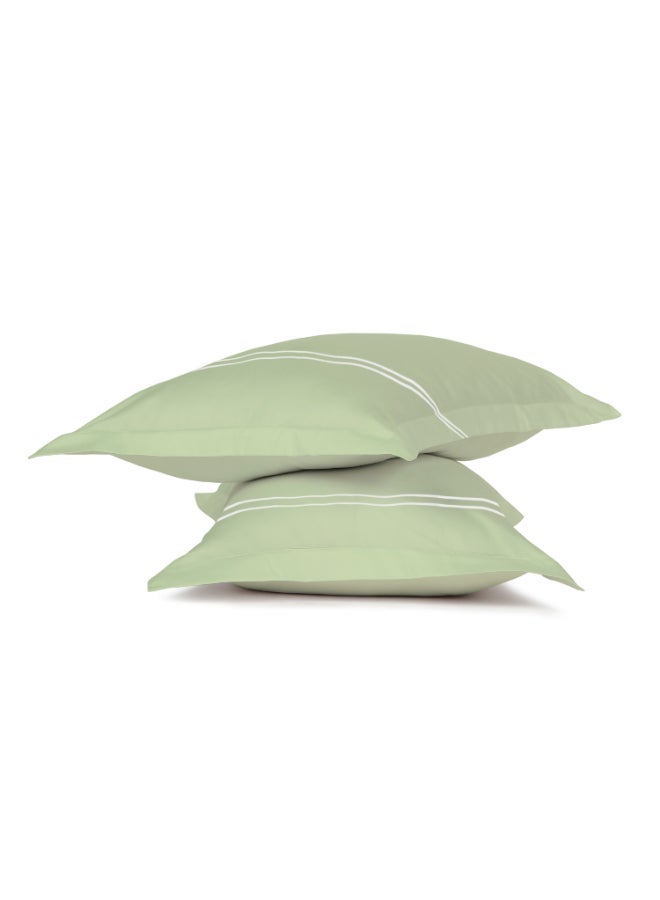 MULBERRY LIVING أغطية وسائد قطنية %   - عبوة من قطعتين - أخضر عشبي - Image 3