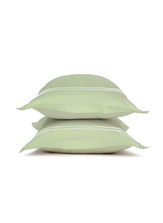 MULBERRY LIVING أغطية وسائد قطنية %   - عبوة من قطعتين - أخضر عشبي - Image 2