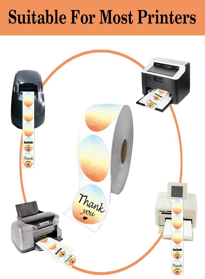 SMARSTICKER 2 inch Direct Thermal Stickers Gradual Change Round Circle Thermal Color-Code Dot Self-Adhesive Multi-Purpose Thermal Labels Printer for DIY Barcode,Business,Address,Name Gift Tags 500 pcs - Image 2