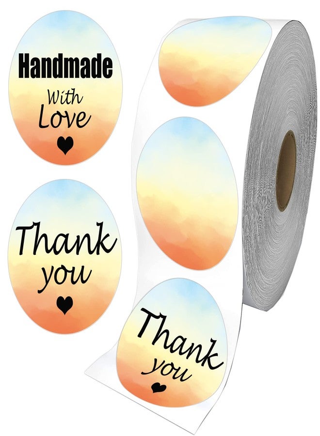 SMARSTICKER 2 inch Direct Thermal Stickers Gradual Change Round Circle Thermal Color-Code Dot Self-Adhesive Multi-Purpose Thermal Labels Printer for DIY Barcode,Business,Address,Name Gift Tags 500 pcs - Image 1